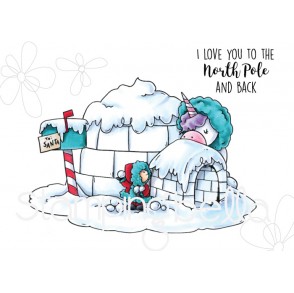 ROSIE AND BERNIE IN THE NORTH POLE RUBBER STAMP